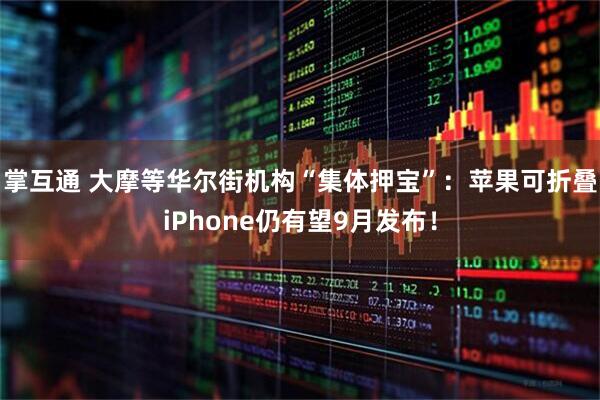 掌互通 大摩等华尔街机构“集体押宝”：苹果可折叠iPhone仍有望9月发布！
