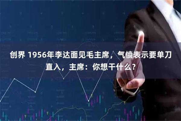 创界 1956年李达面见毛主席，气愤表示要单刀直入，主席：你想干什么？
