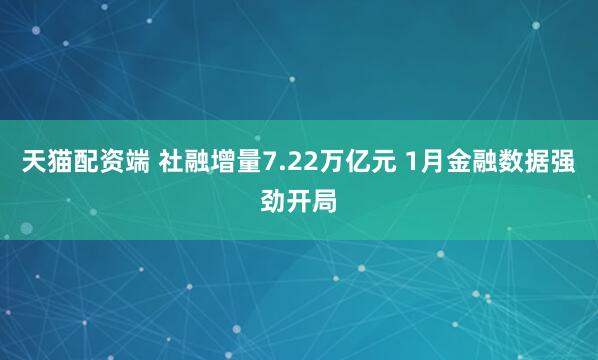 天猫配资端 社融增量7.22万亿元 1月金融数据强劲开局