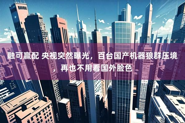 融可赢配 央视突然曝光，百台国产机器狼群压境，再也不用看国外脸色