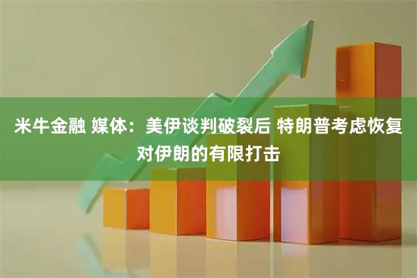 米牛金融 媒体：美伊谈判破裂后 特朗普考虑恢复对伊朗的有限打击