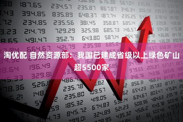 淘优配 自然资源部：我国已建成省级以上绿色矿山超5500家