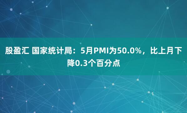 股盈汇 国家统计局：5月PMI为50.0%，比上月下降0.3个百分点