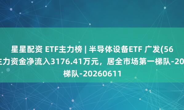 星星配资 ETF主力榜 | 半导体设备ETF 广发(560780)主力资金净流入3176.41万元，居全市场第一梯队-20260611
